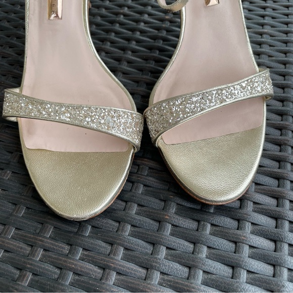Sophia Webster Silver Glitter ‘Kamryn’ Mid Sandals in Champagne Glitter Size 40 - Picture 10 of 12